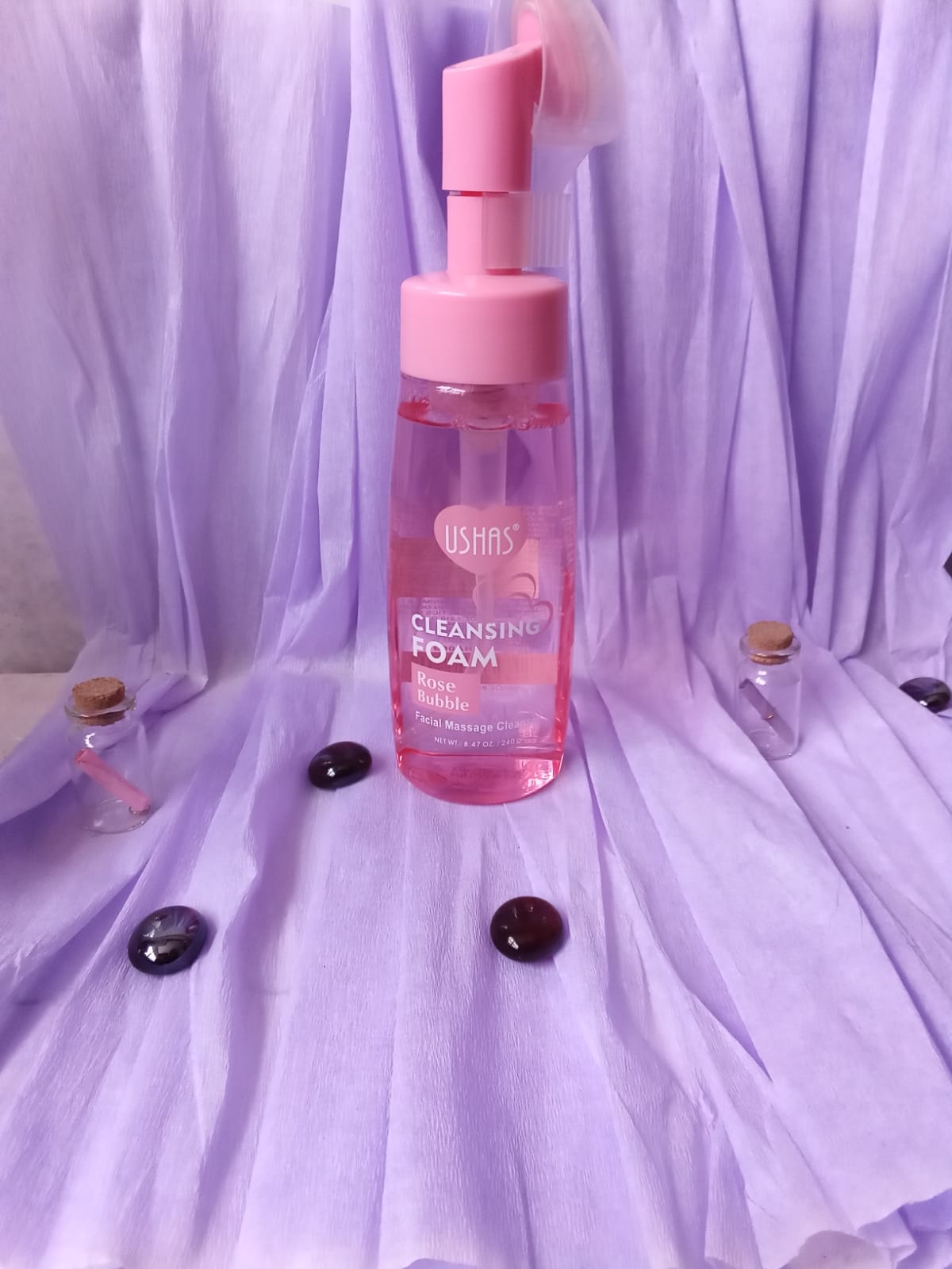 Make-up remover micellar foam with rose extract